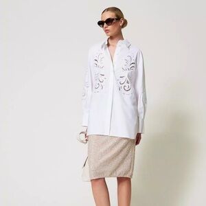 MAGASCHONI EMBROIDERED POPLIN SHIRT BLOUSE